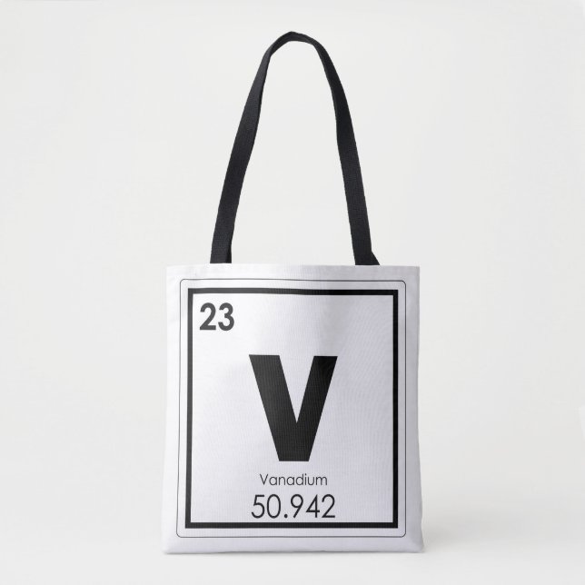 Tote Bag Formule chimique du symbole du vanadium (Devant)