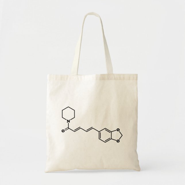 Tote Bag Formule chimique moléculaire de poivre noir Piperi (Devant)