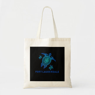 Tote Bag Fort Lauderdale Florida Sea Blue Tribal Turtle