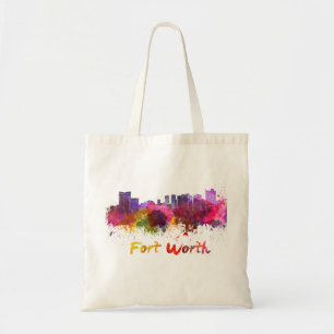Tote Bag Fort Worth skyline in watercolor