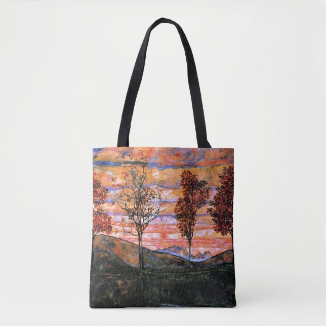 Tote Bag Four Trees, art d'Egon Schiele, (Devant)