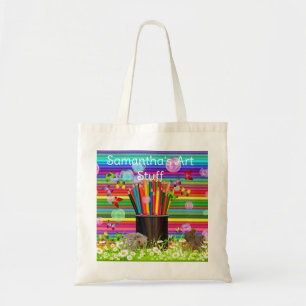 Tote Bag Fournitures artistiques et livres de rentrée scola