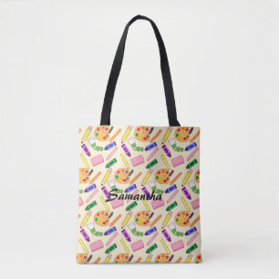 Tote Bag Fournitures d'art coloré