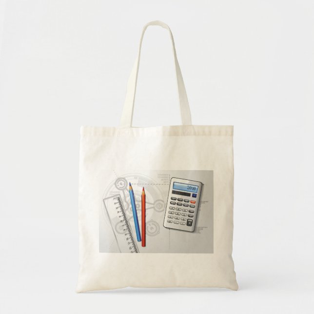 Tote Bag Fournitures de bureau de dessin technique (Devant)