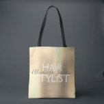 Tote Bag Fournitures de luxe Gold Foil Hair Styliste<br><div class="desc">Sac de beauté Gold Foil Hair Styliste pour ciseaux,  shampooing ou autres fournitures de salon. Le nom et la profession du contact commercial peuvent être changés pour être utilisés pour n'importe quel type d'entreprise. Veuillez contacter le concepteur pour obtenir d'autres articles correspondants.</div>
