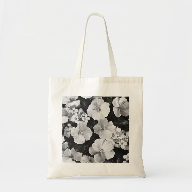 Tote Bag Fourre-tout à fleurs monochromes (Devant)