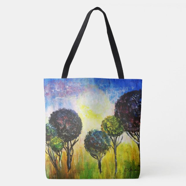 Tote Bag Fourre-tout à toute impression de forêt lunaire (Devant)