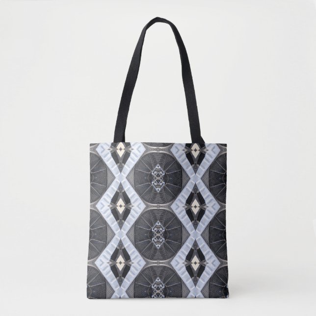 Tote Bag Fourre-tout abstraite noire et blanche (Devant)
