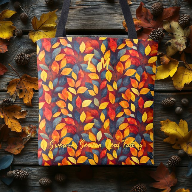 Tote Bag Fourre-tout automne confortable avec Feuilles auda (Créateur téléchargé)