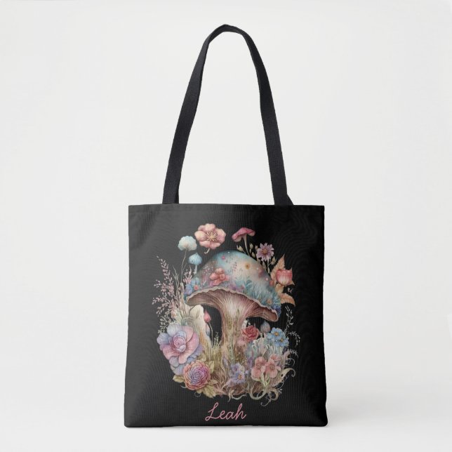 Tote Bag Fourre-tout aux champignons floraux (Devant)