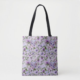 Tote Bag Fourre-tout aux fleurs violettes