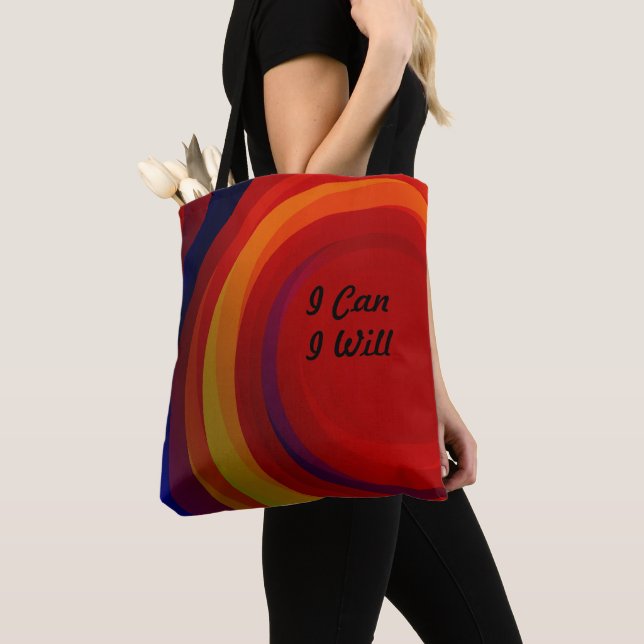 Tote Bag Fourre-tout avec conception géométrique circulaire (De près)