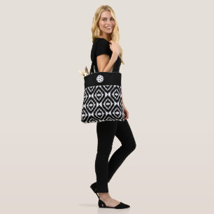 Tote Bag Fourre-tout Black White Ikat