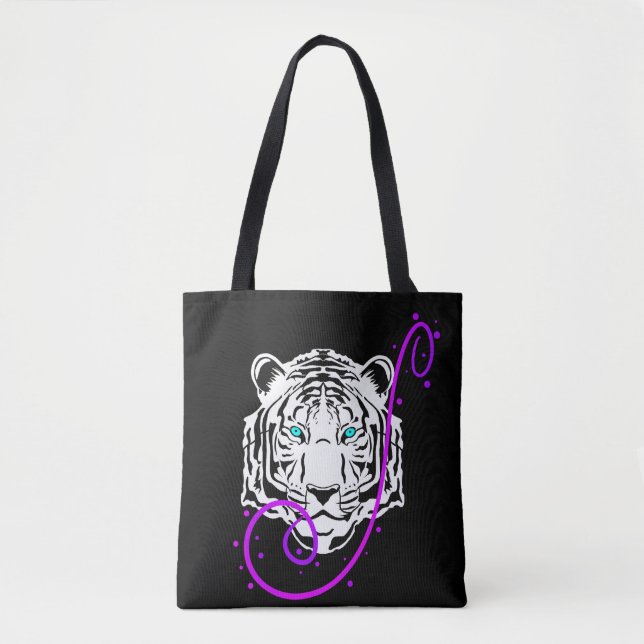 Tote Bag Fourre-tout blanche de tigre (Devant)
