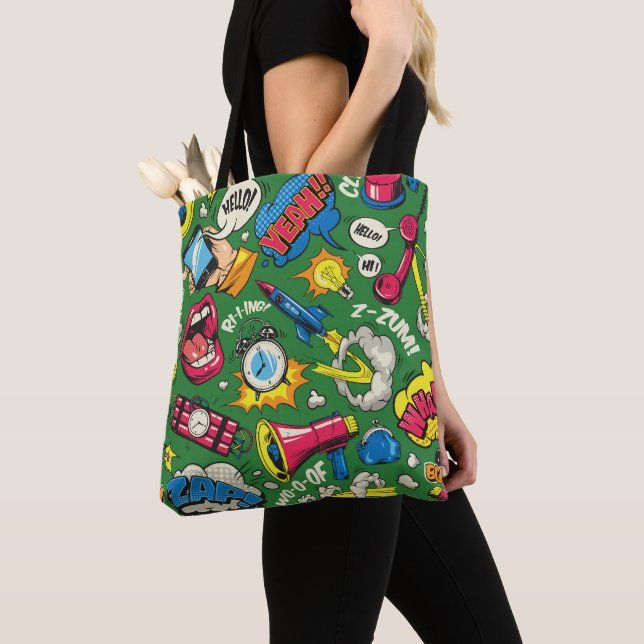 Tote Bag Fourre-tout Chaos Rétro BD (De près)