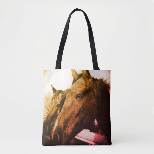 Tote Bag Fourre-tout - cheval rouge (Devant)
