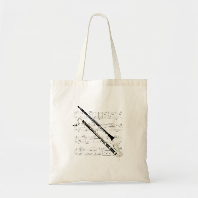 Tote Bag Fourre-tout - clarinettes et musique de feuille (Devant)