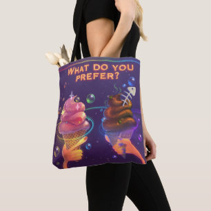 Tote Bag Fourre-tout coloré avec crème glacée motivante