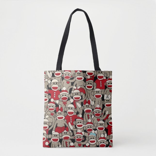 Tote Bag fourre-tout "Cute Sock Monkey" (Devant)