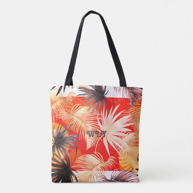 Tote Bag Fourre-tout de Feuilles multicolores (Dos)