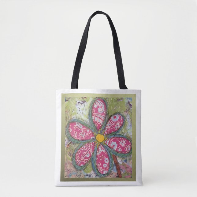 Tote Bag Fourre-tout de fleurs surdimensionnées (Devant)