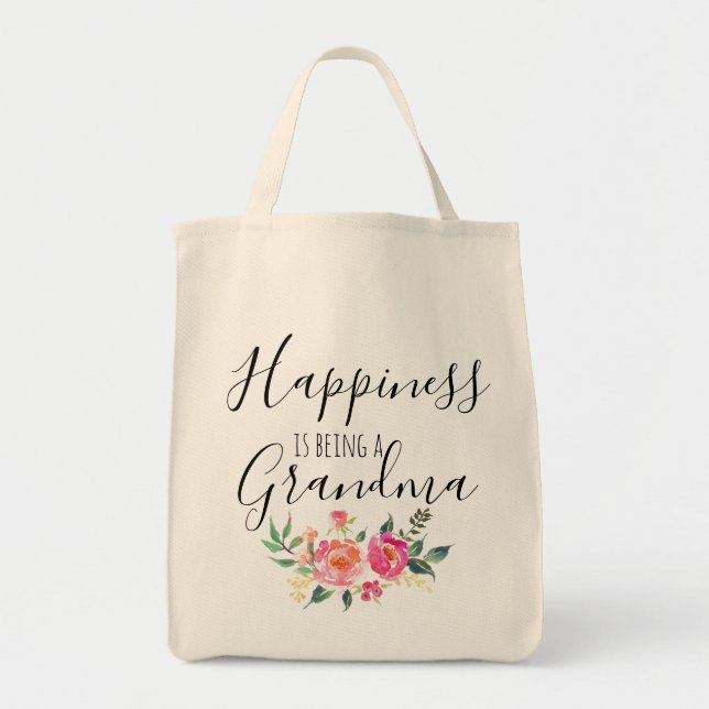 Tote Bag fourre-tout de la grand-maman - le bonheur est une (Devant)
