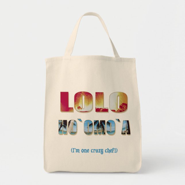 Tote Bag Fourre-tout de l'épicerie hawaïenne "Lolo Ho`omo`a (Devant)