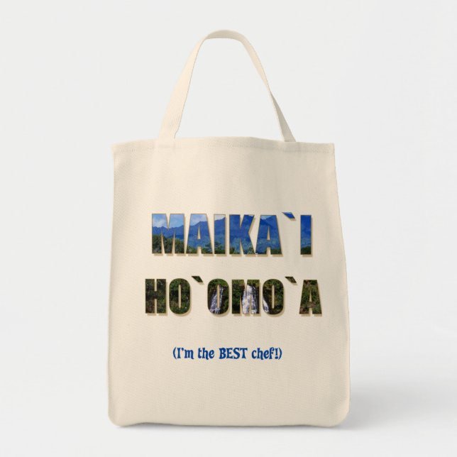 Tote Bag Fourre-tout de l'épicerie hawaïenne "Maika`i Ho`om (Devant)