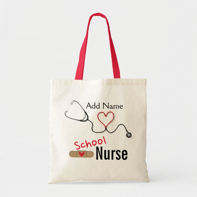 Tote Bag Fourre-tout de l'infirmière nommée faite sur (Devant)