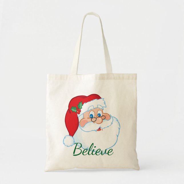 Tote Bag Fourre-tout de Noël avec le Père Noël (Devant)