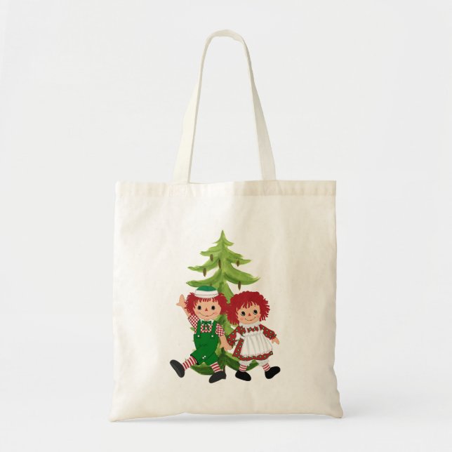 Tote Bag Fourre-tout de Noël avec poupées de cerf (Devant)