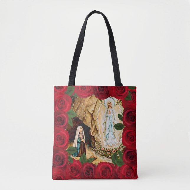 Tote Bag Fourre-tout de notre Madame Of Lourdes (Devant)