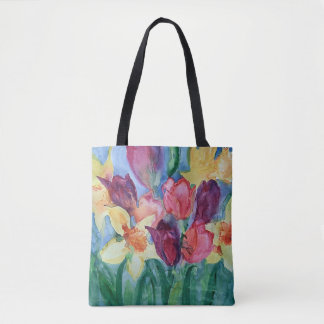 Tote Bag Fourre-tout de peinture florale de printemps