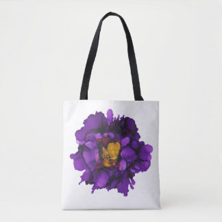Tote Bag Fourre-tout de pivoine de raisin/violet