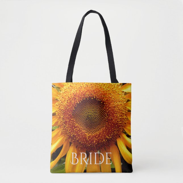 Tote Bag Fourre-tout de tournesol pour la mariée (Devant)