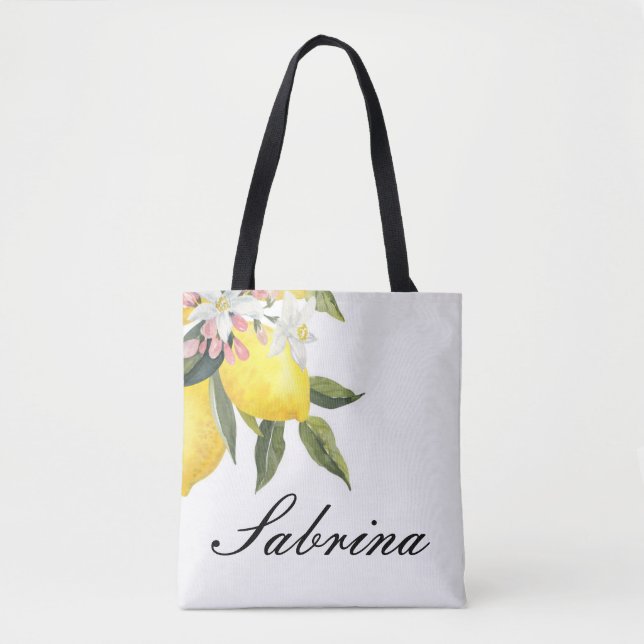Tote Bag Fourre-tout D'ÉTÉ PERSONNALISÉE AVEC DES LÉMONS (Devant)