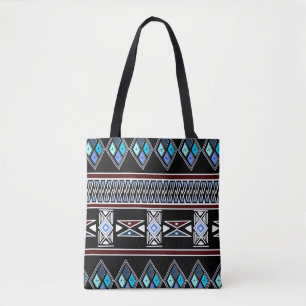 Tote Bag Fourre-tout d'impression bleu aztèque