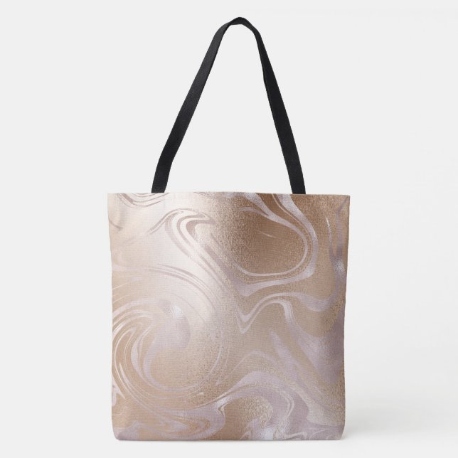 Tote Bag Fourre-tout en marbre doré (Devant)