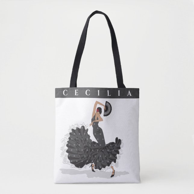 Tote Bag Fourre-tout Flamenco personnalisé (Devant)