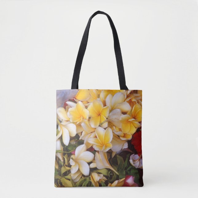 Tote Bag Fourre-tout florale jaune blanc (Devant)