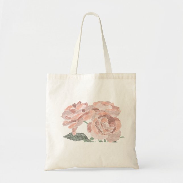 Tote Bag Fourre-tout florale tirée à la main (Devant)