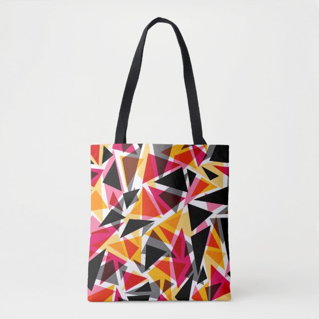 Tote Bag Fourre-tout forme des triangles géométriques sans  (Devant)