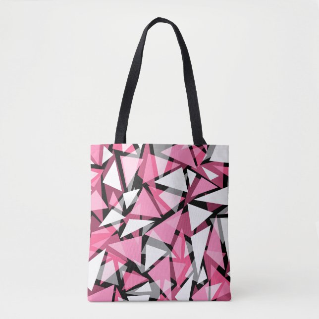 Tote Bag Fourre-tout forme des triangles géométriques sans  (Devant)