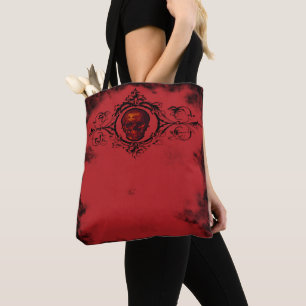 Tote Bag Fourre-tout gothique rouge crâne