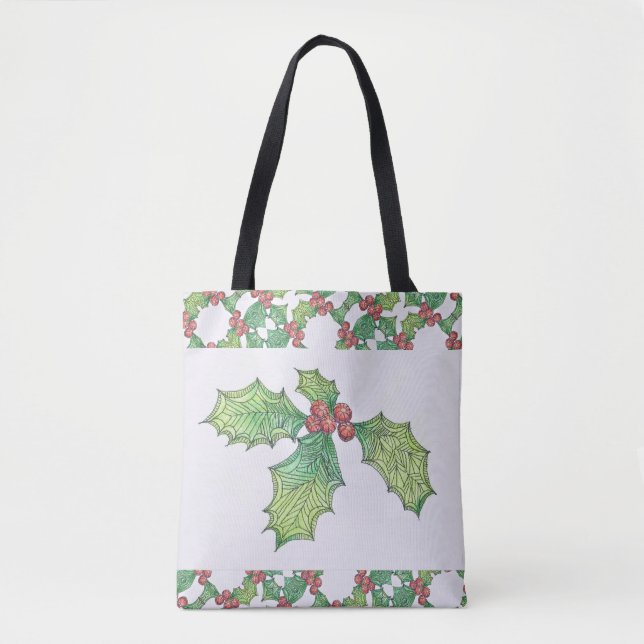 Tote Bag Fourre-tout - Holly Jolly #2 (Devant)