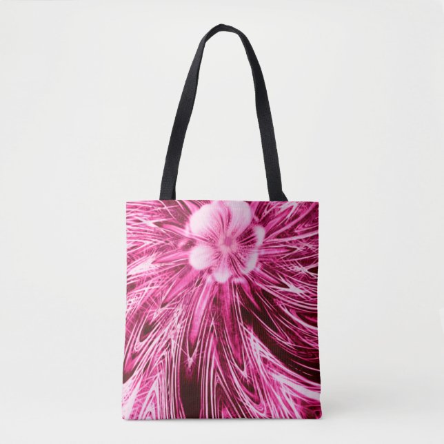Tote Bag Fourre-tout Lignes Abstraites Fleur violet (Devant)