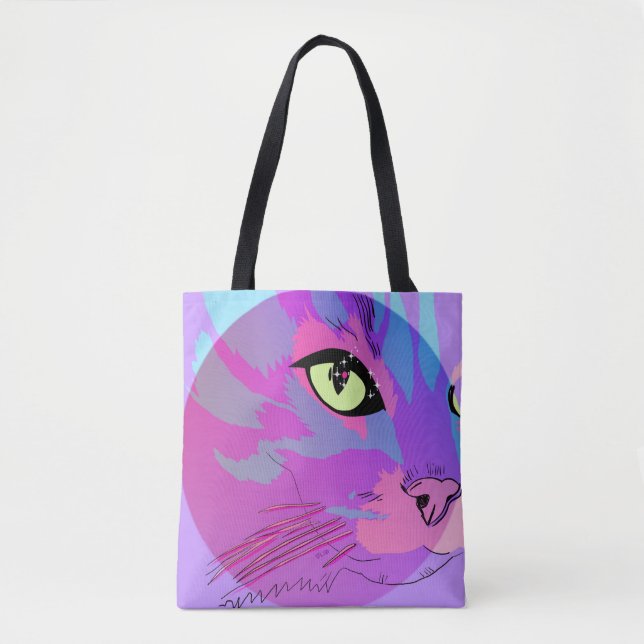 Tote Bag Fourre-tout magique de l'oeil de chat (Devant)