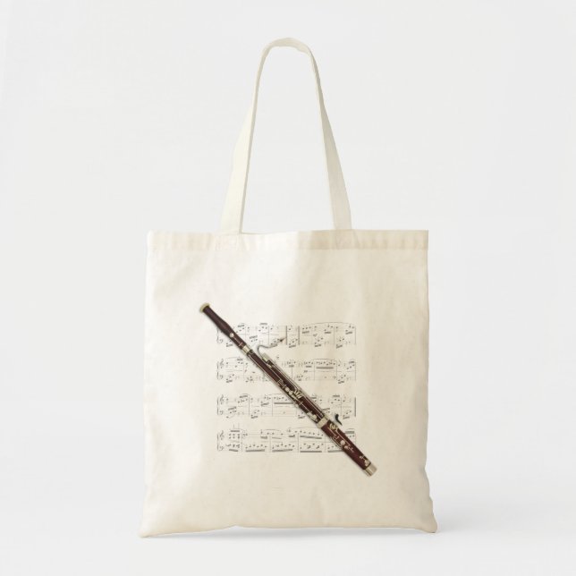 Tote Bag Fourre-tout - musique de basson et de feuille (Devant)