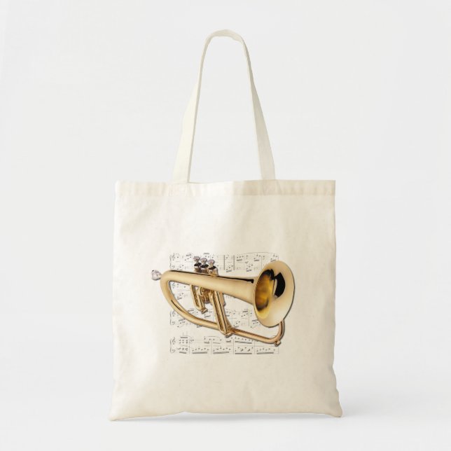 Tote Bag Fourre-tout - musique de bugle et de feuille (Devant)