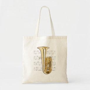 Tote Bag Fourre-tout - musique de tuba et de feuille
